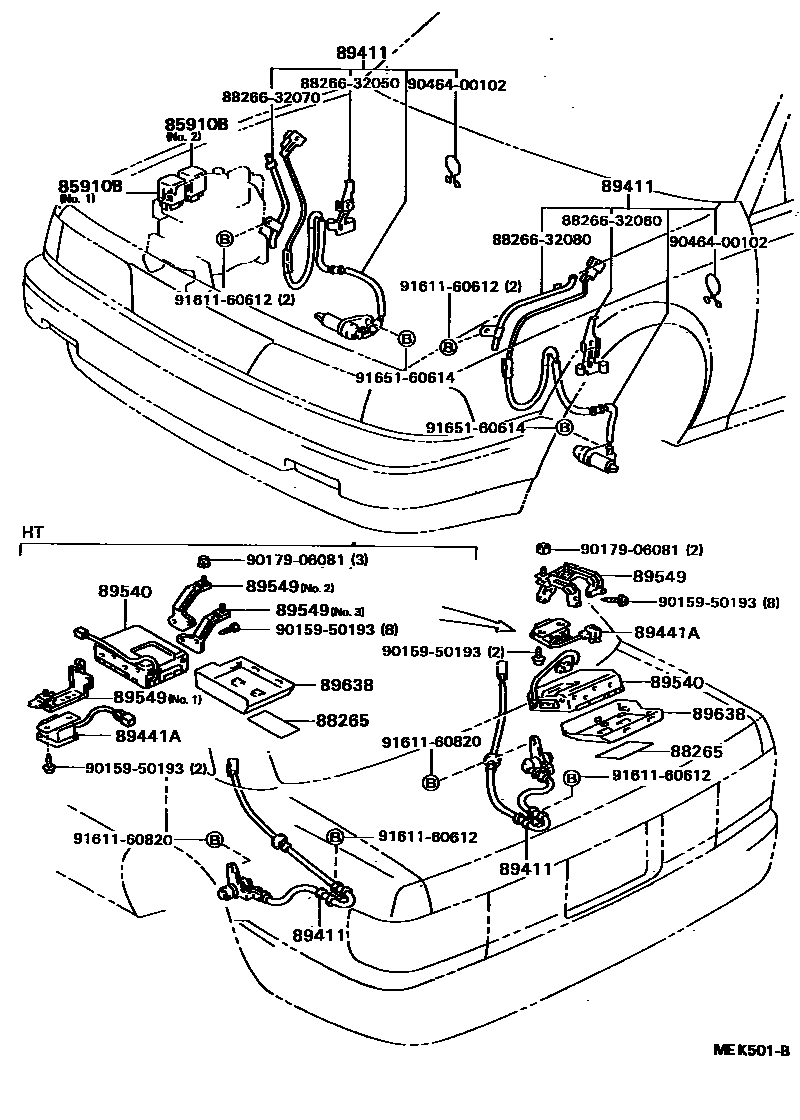 Toyota CAMRY ABS 和 VSC EPC diagram — MEK501B
