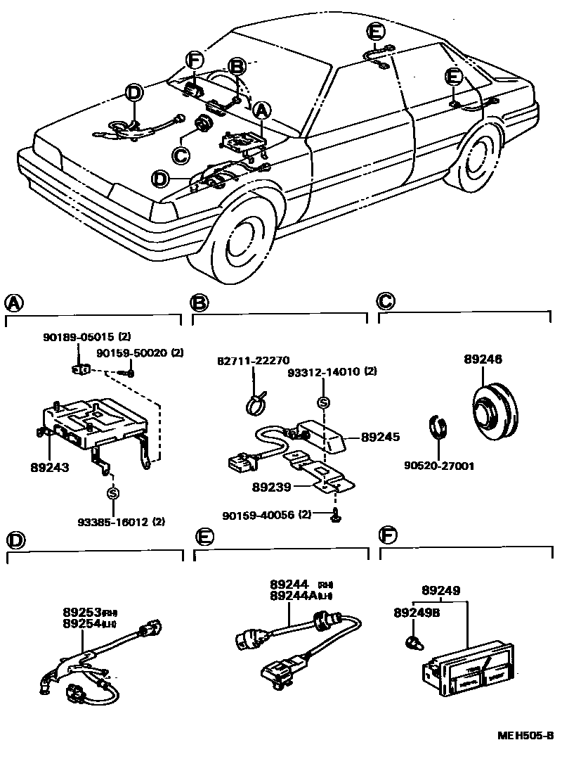 Toyota CAMRY 电子调节悬架 EPC diagram — MEH505B