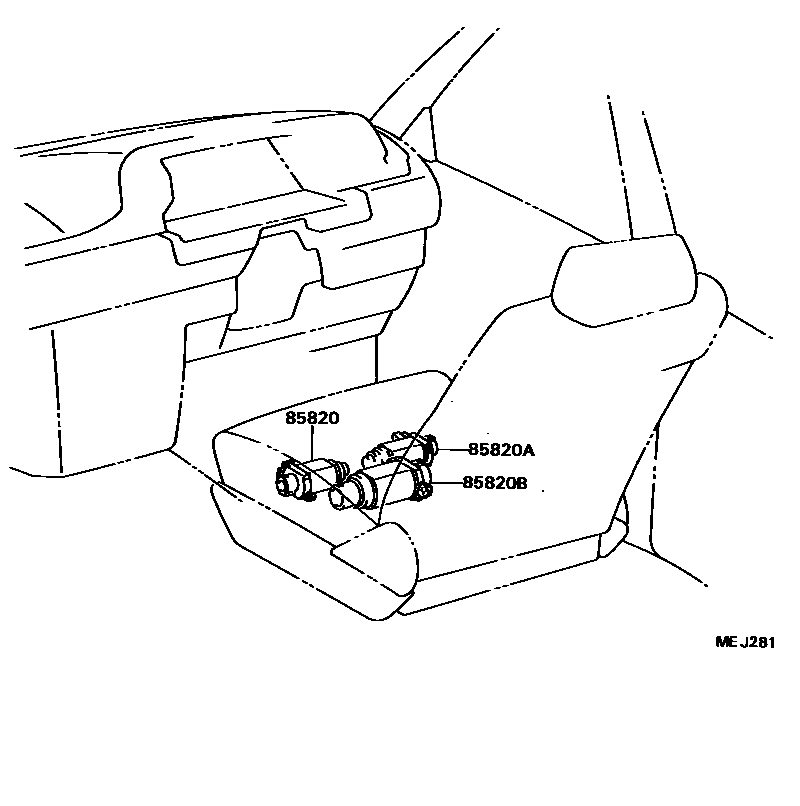 Toyota CAMRY 座椅电机和座椅加热器 EPC diagram — MEJ281