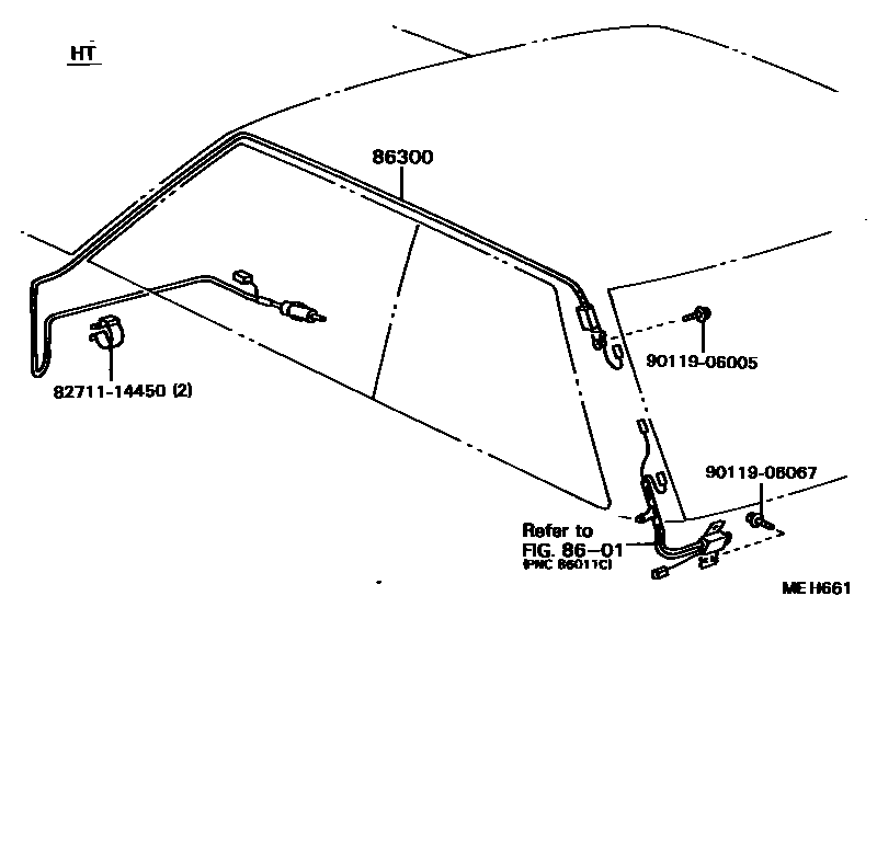 Toyota CAMRY antenna EPC diagram — MEH661