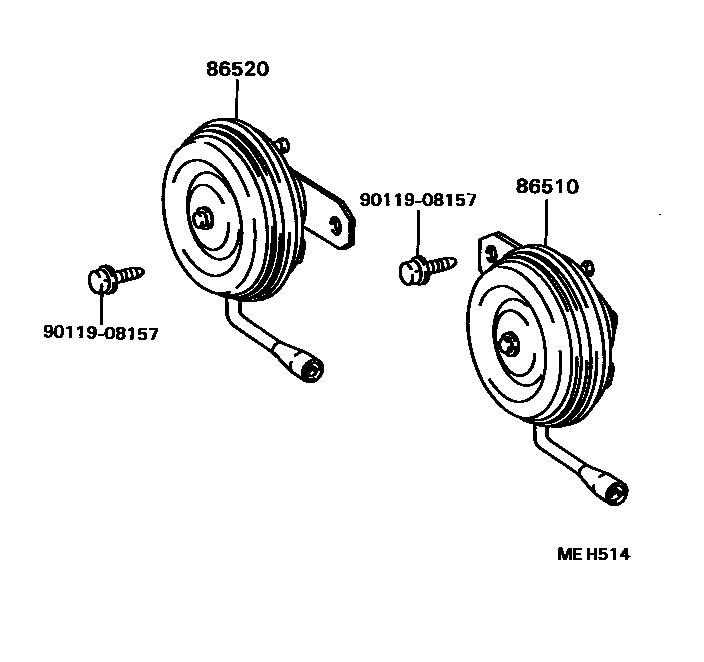 Toyota CAMRY 喇叭 EPC diagram — MEH514