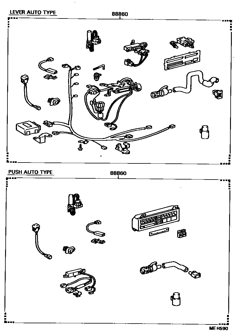 Toyota CAMRY 暖风和空调系统 - 组件 EPC diagram — MEH590