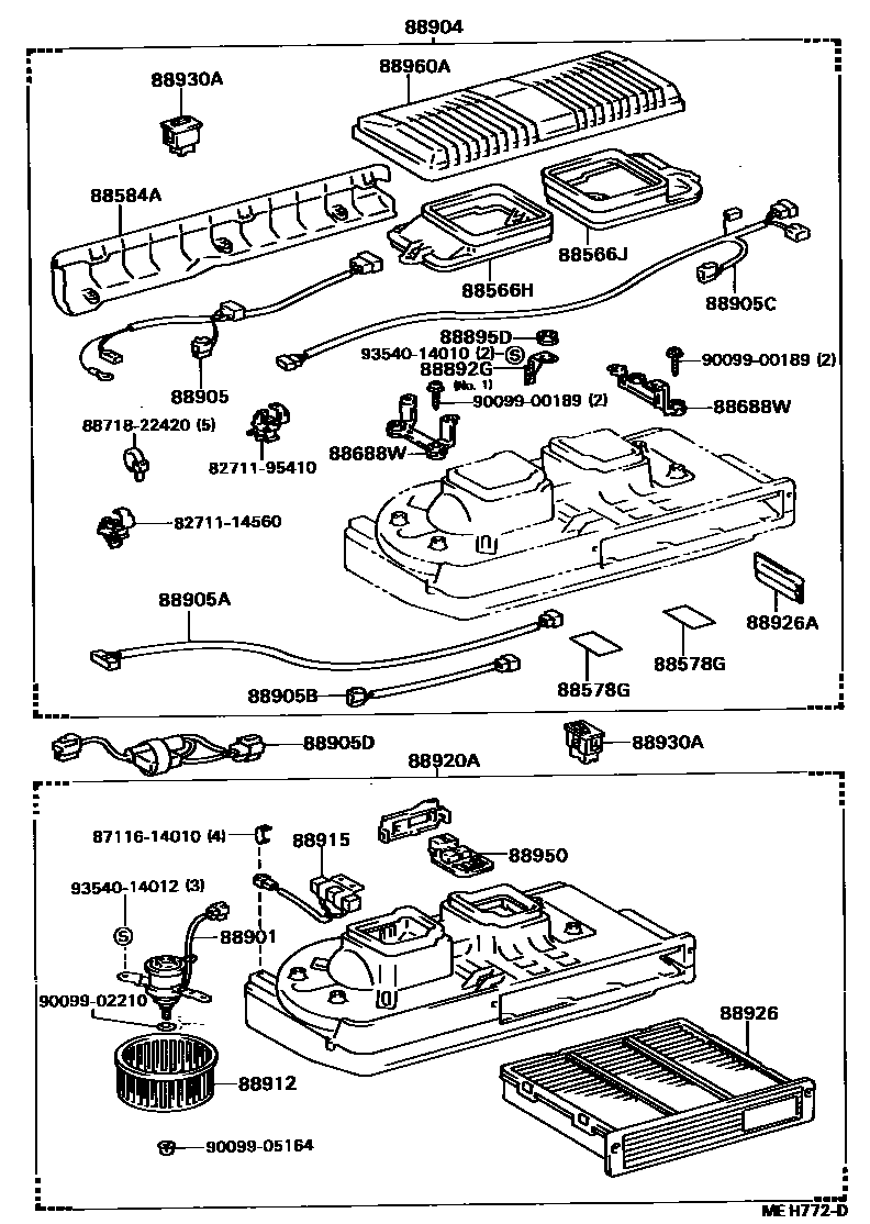 Toyota CAMRY 空气净化器或离子发生器 EPC diagram — MEH772D
