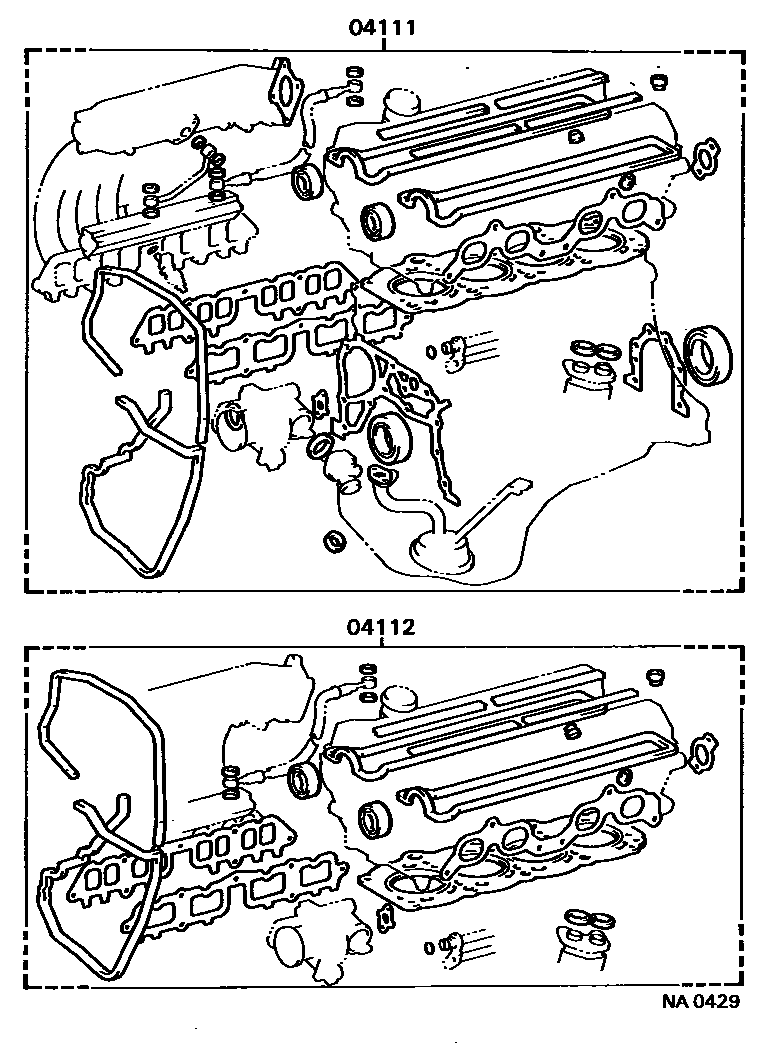 Toyota CAMRY Engine Overhaul Gasket Kit EPC diagram — NA0429
