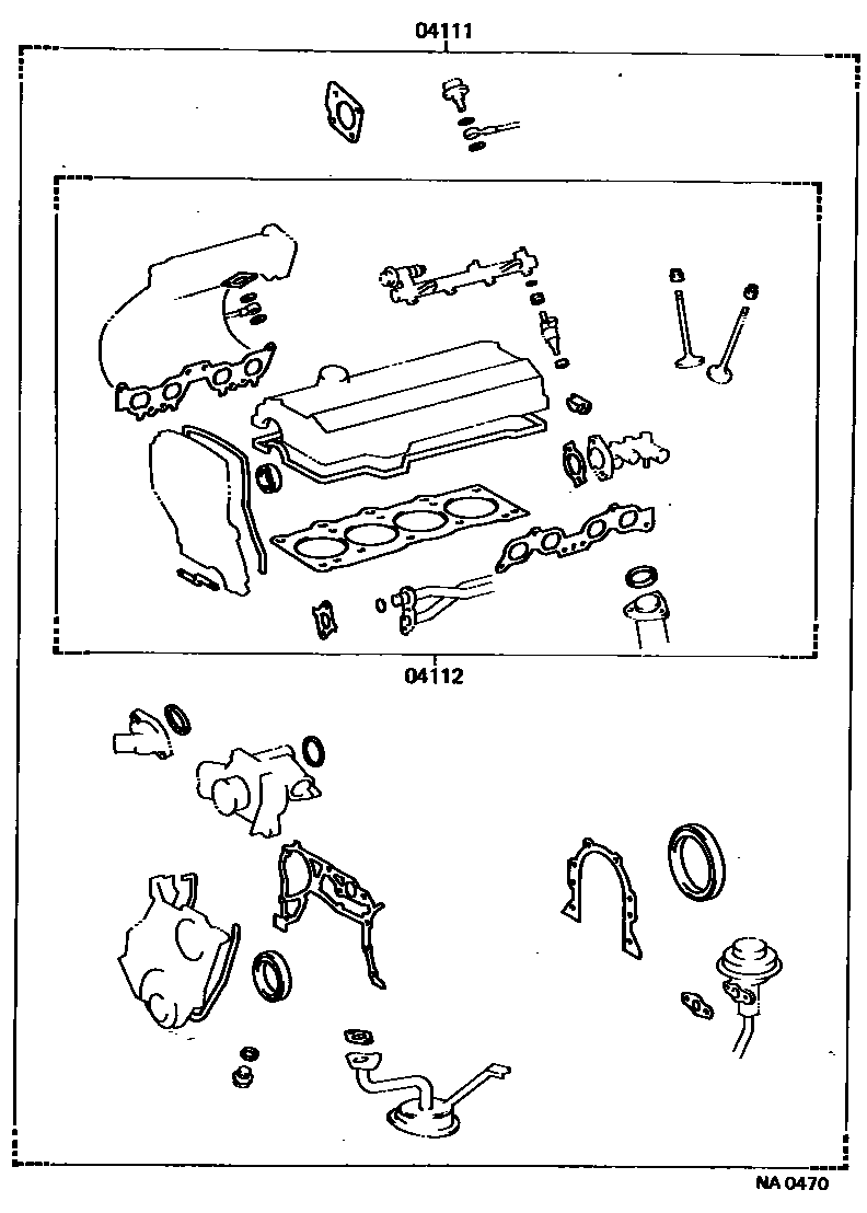 Toyota CAMRY Engine Overhaul Gasket Kit EPC diagram — NA0470