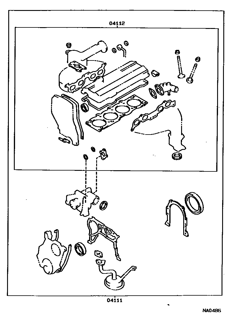 Toyota CAMRY Engine Overhaul Gasket Kit EPC diagram — NA0486