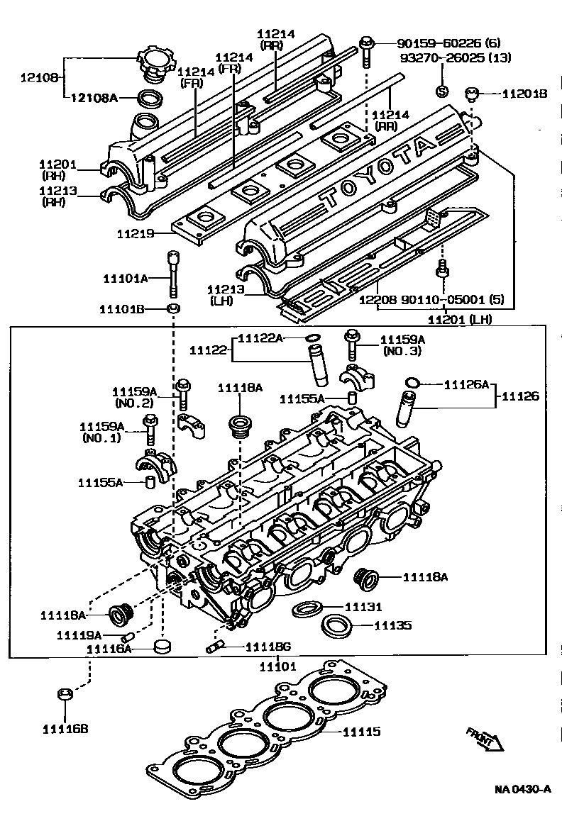 Toyota CAMRY Cylinder Head EPC diagram — NA0430A