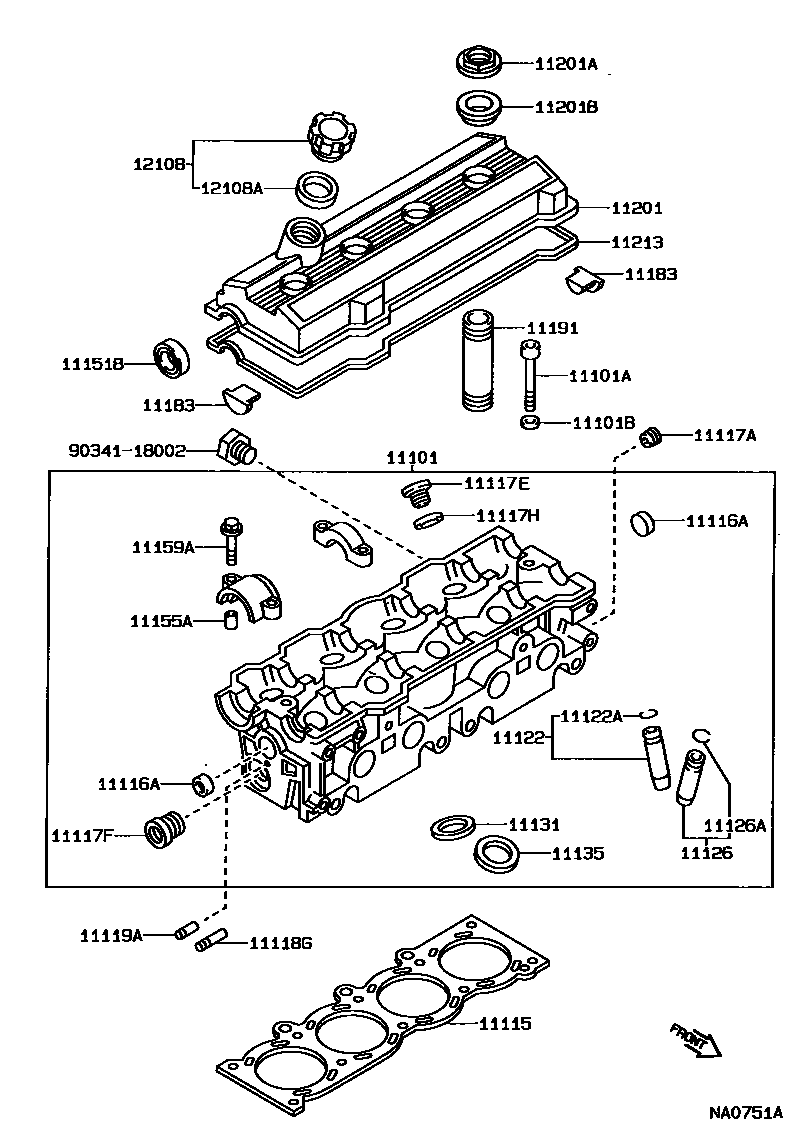Toyota CAMRY Cylinder Head EPC diagram — NA0751A