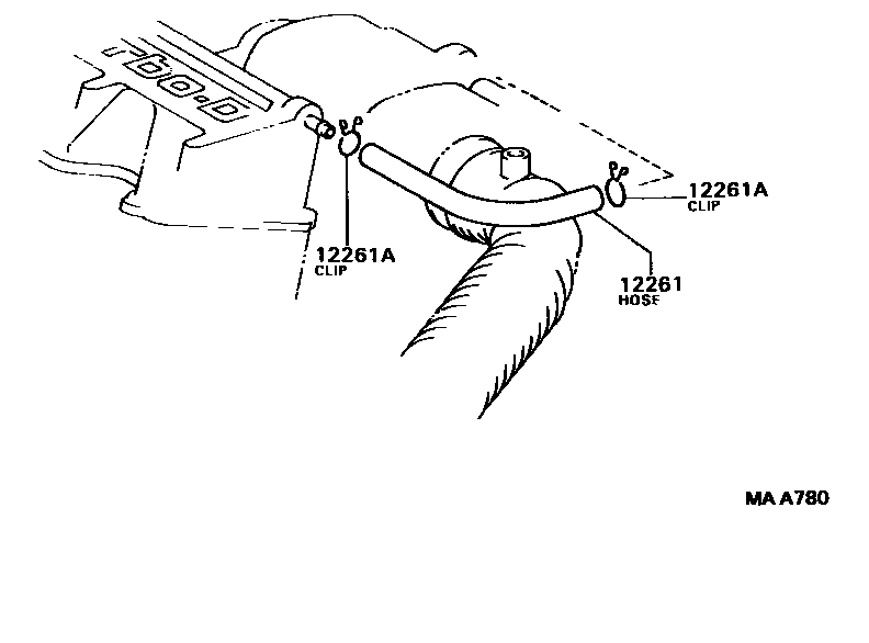 Toyota CAMRY Ventilation Hose EPC diagram — MAA780