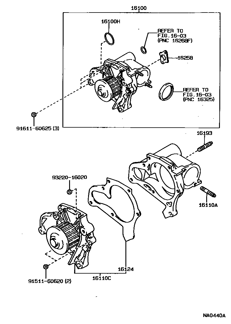 Toyota CAMRY Water Pump EPC diagram — NA0440A