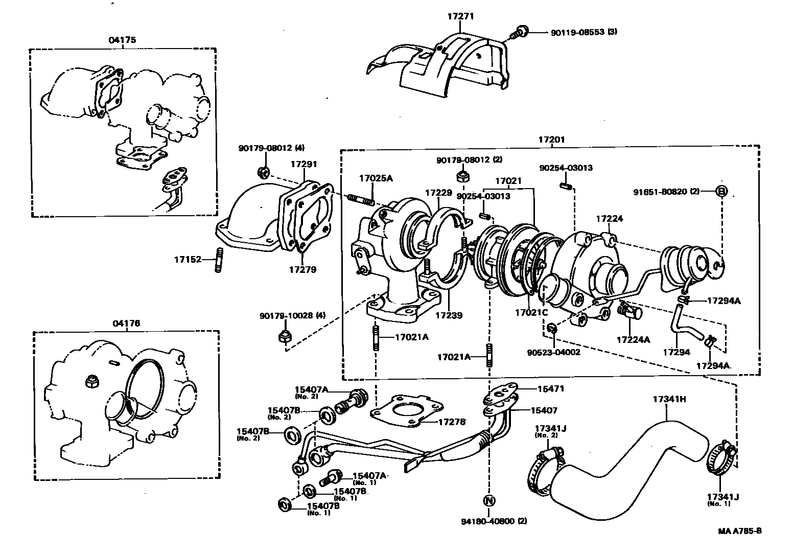 Toyota CAMRY Manifold EPC diagram — MAA785B