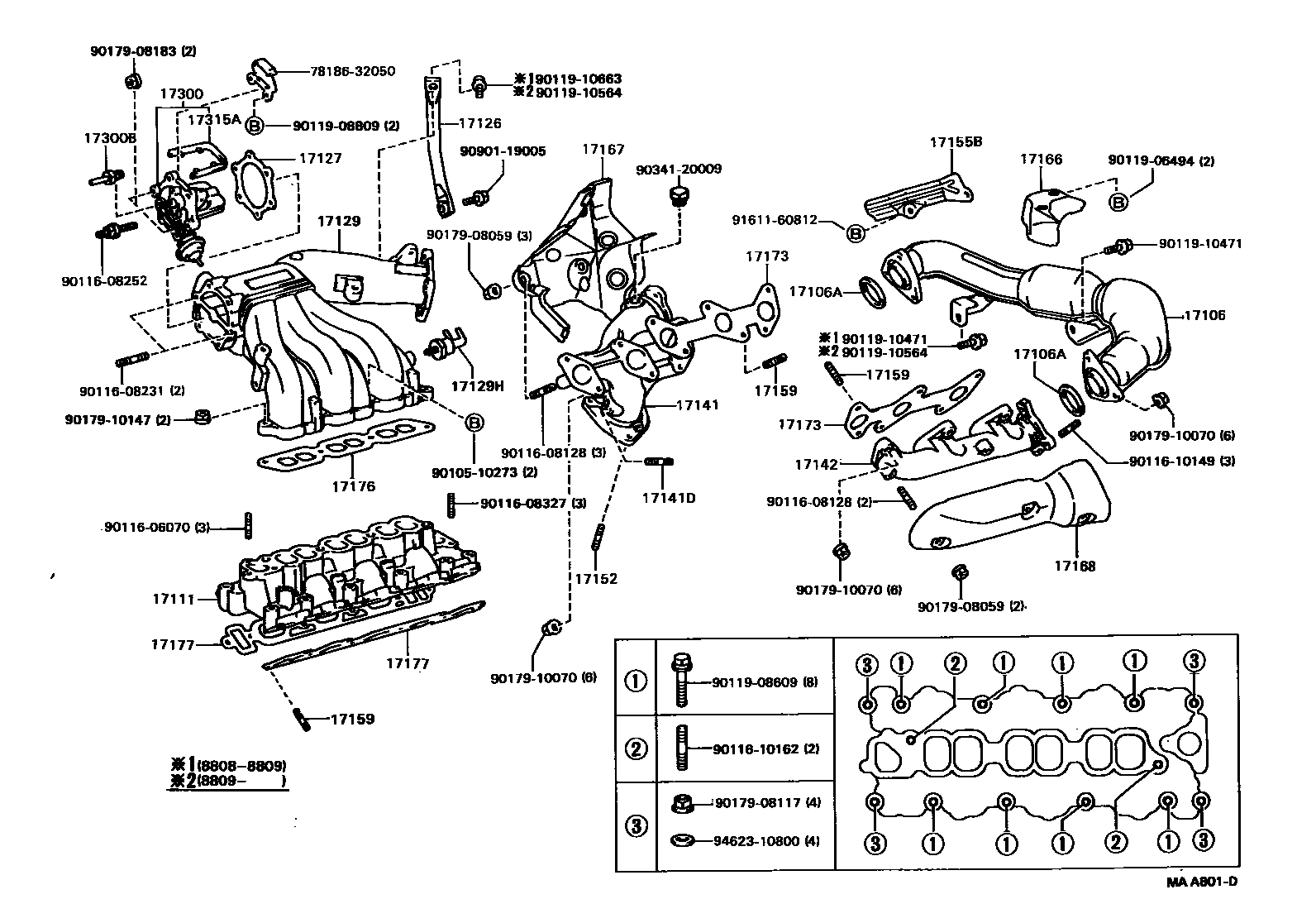 Toyota CAMRY Manifold EPC diagram — MAA801D