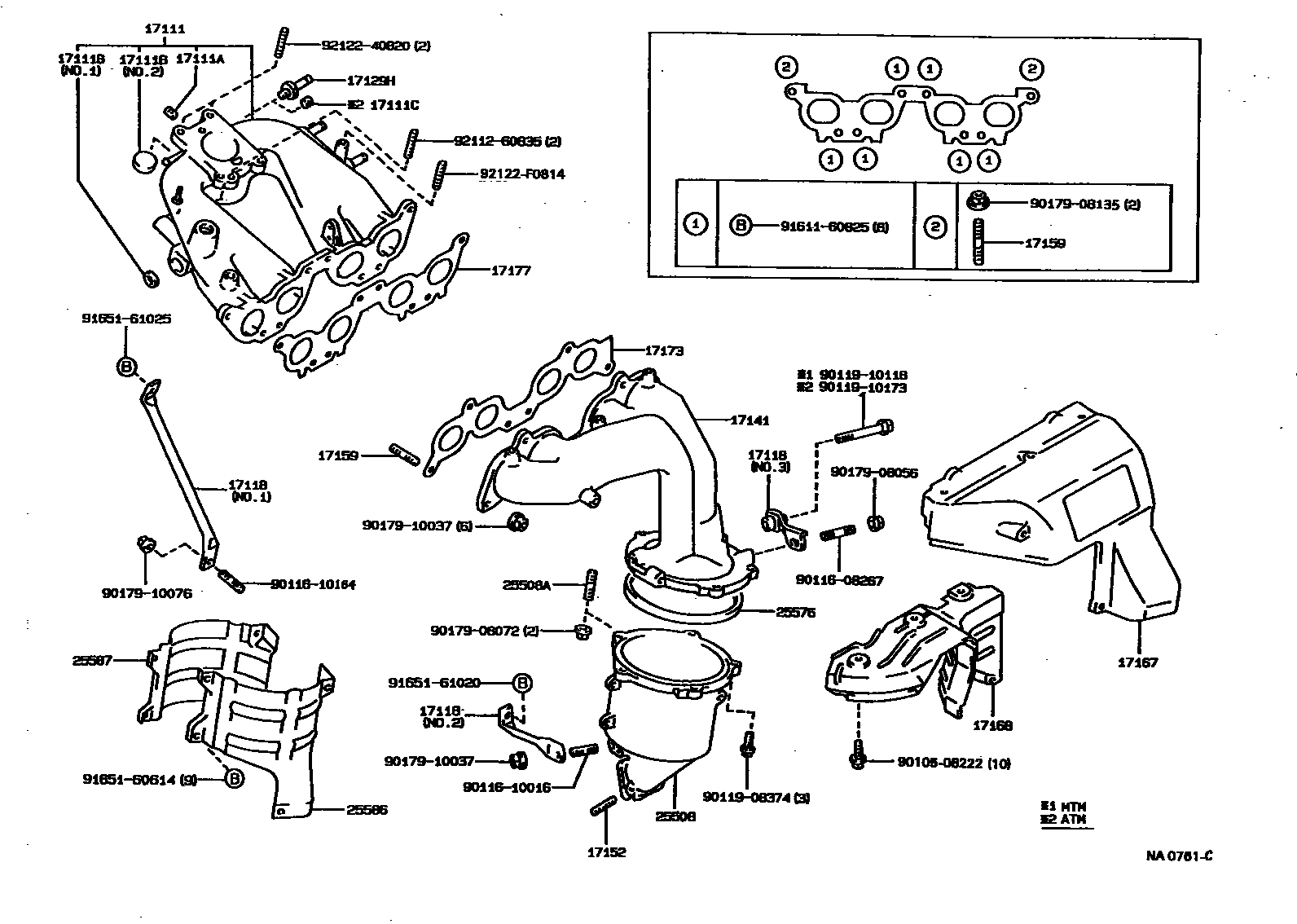 Toyota CAMRY Manifold EPC diagram — NA0761C