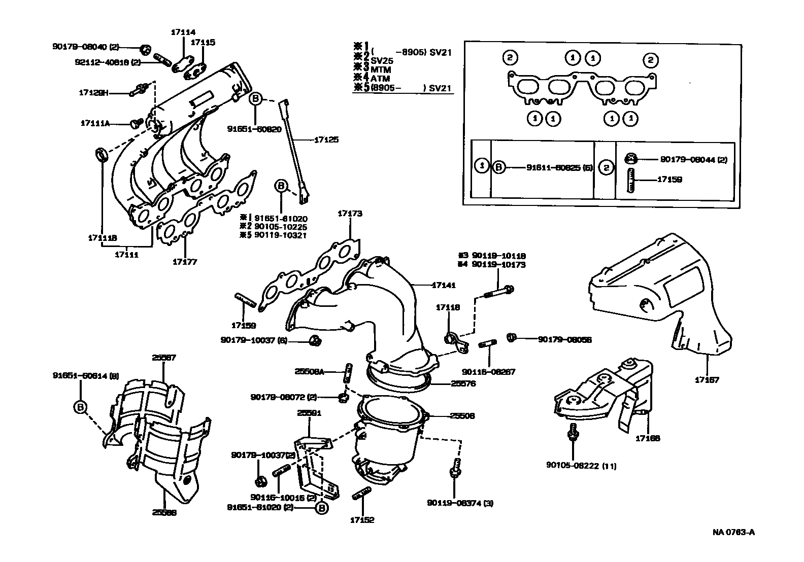 Toyota CAMRY Manifold EPC diagram — NA0763A