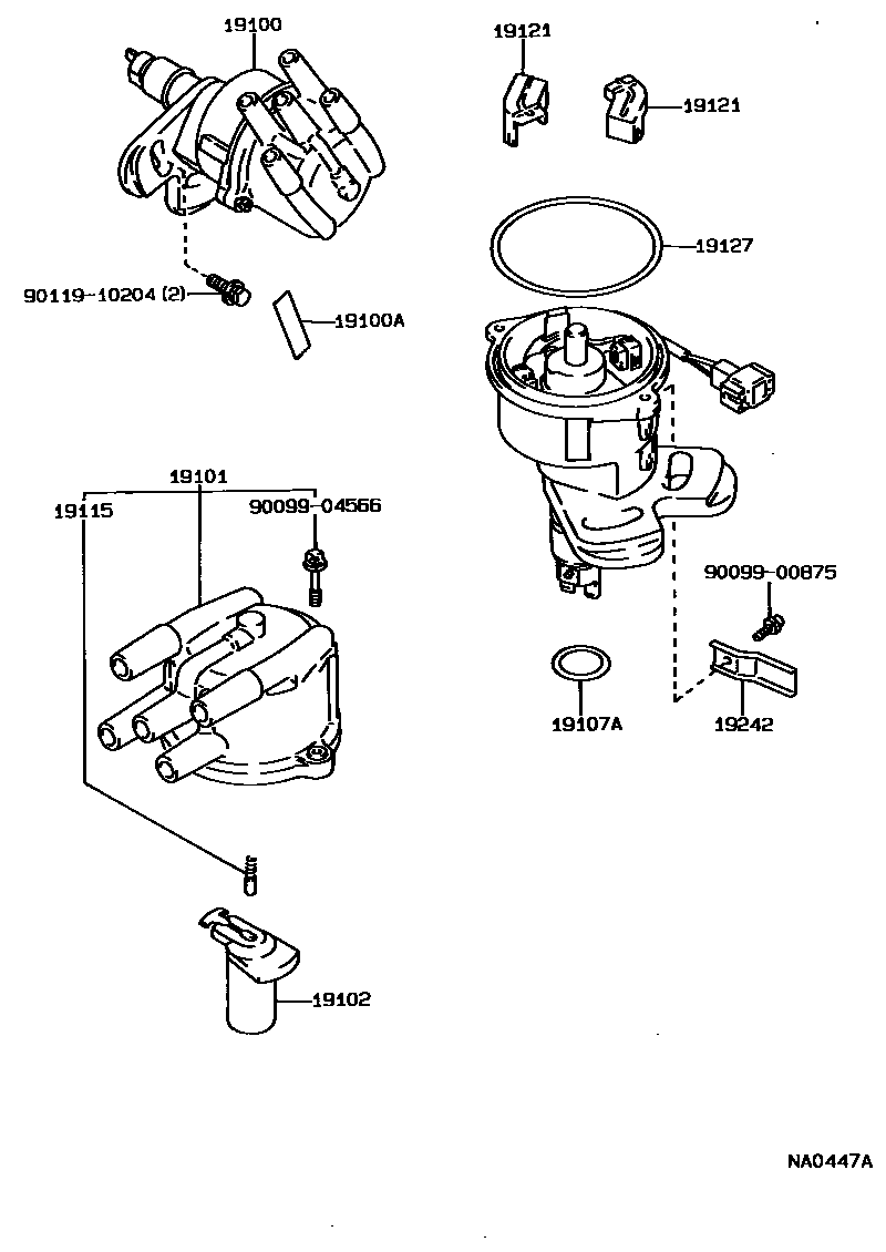 Toyota CAMRY 分电器 EPC diagram — NA0447A