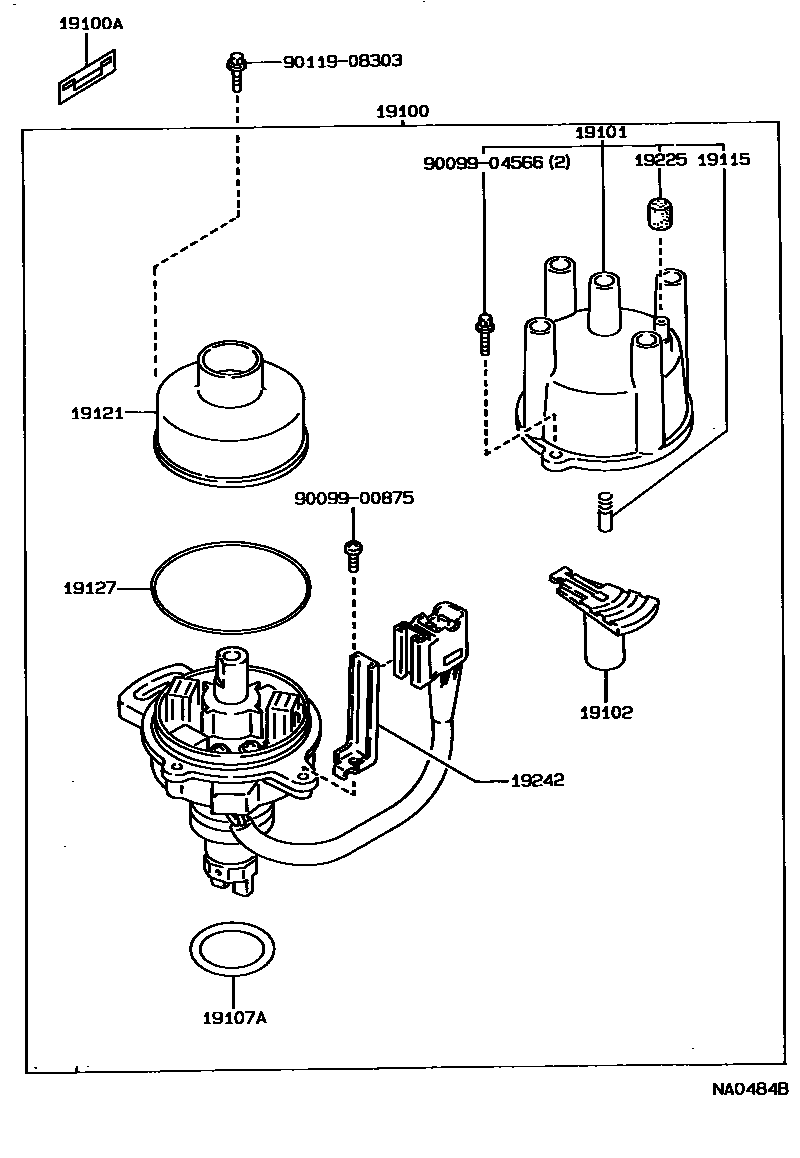 Toyota CAMRY 分电器 EPC diagram — NA0484B