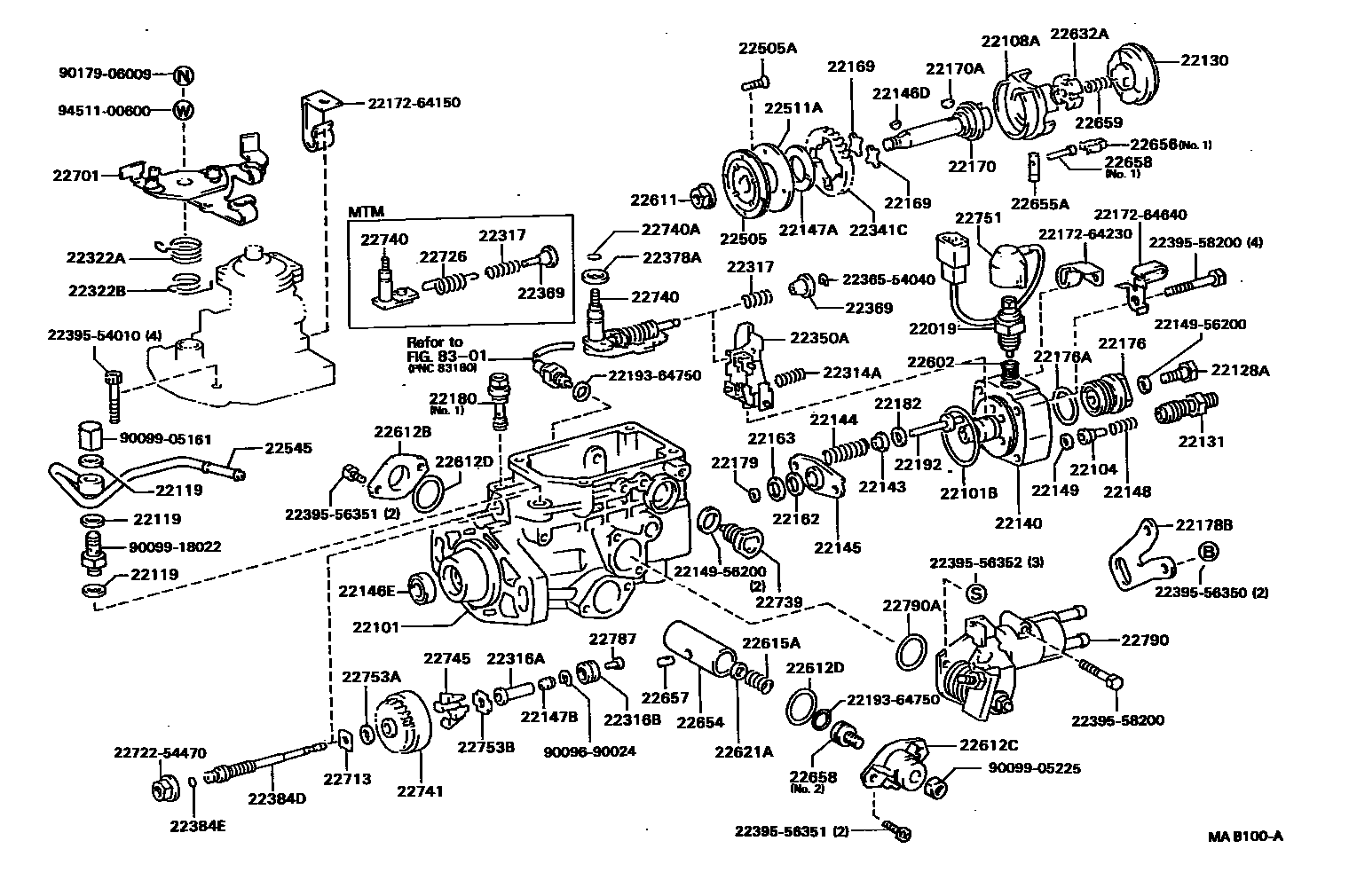 Toyota CAMRY 喷油泵体 EPC diagram — MAB100A