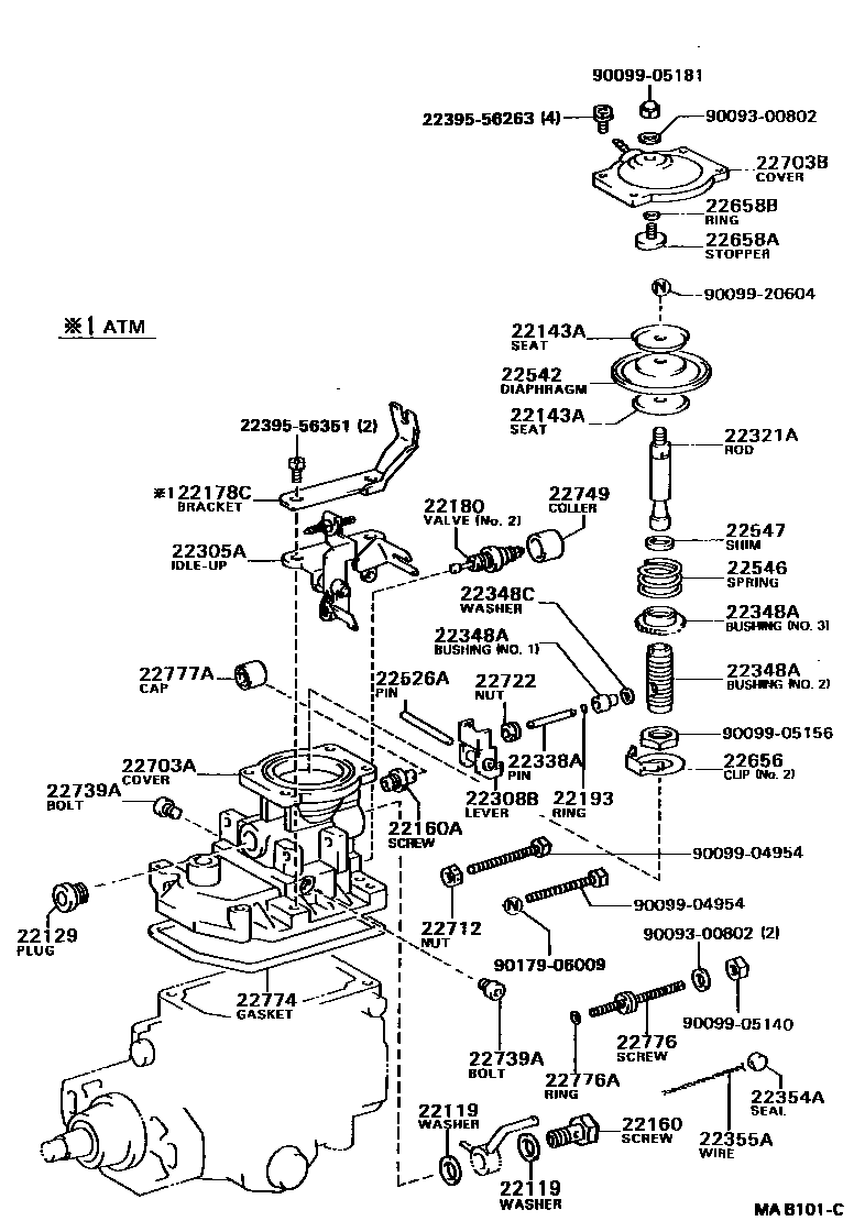 Toyota CAMRY 喷油泵体 EPC diagram — MAB101C