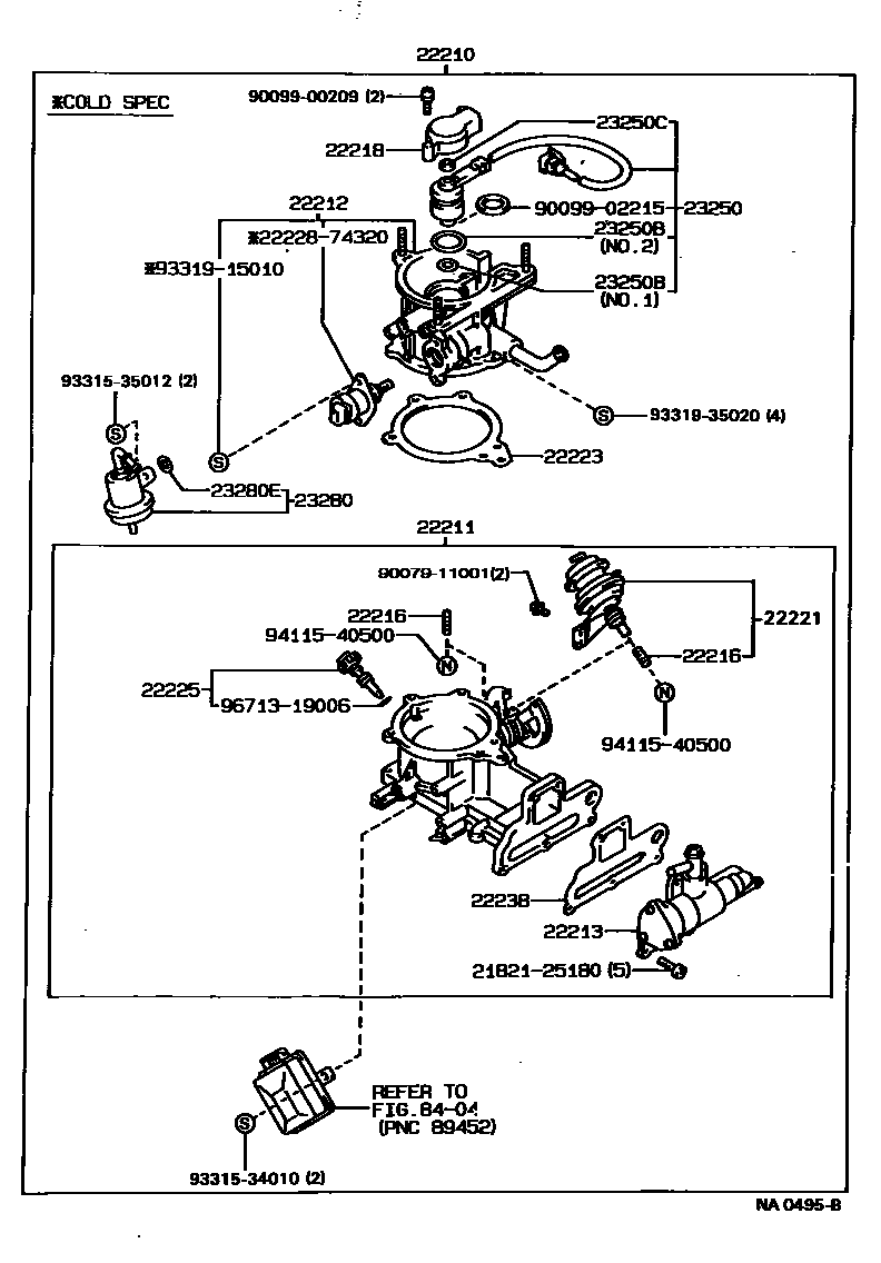 Toyota CAMRY 燃油喷射系统 EPC diagram — NA0495B