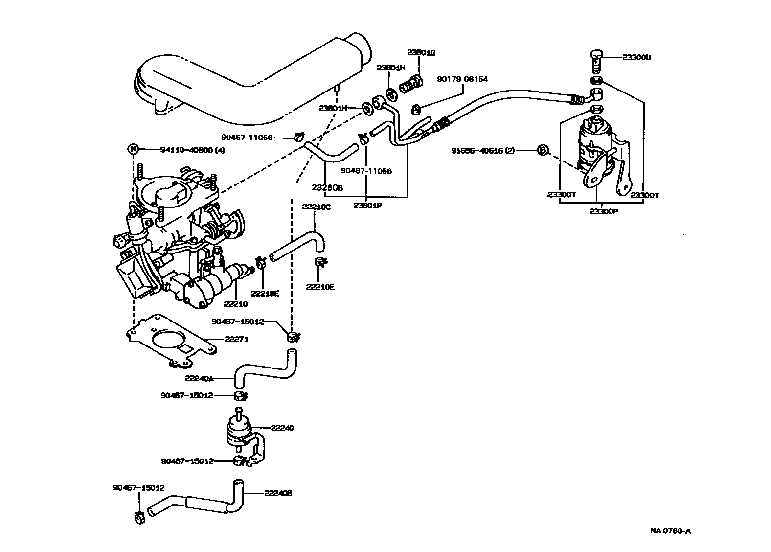 Toyota CAMRY 燃油喷射系统 EPC diagram — NA0780A