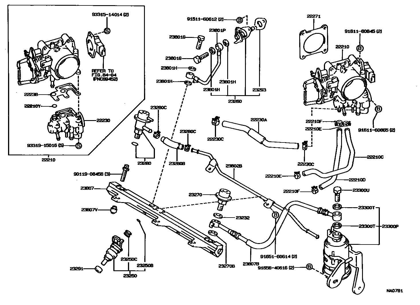 Toyota CAMRY 燃油喷射系统 EPC diagram — NA0781