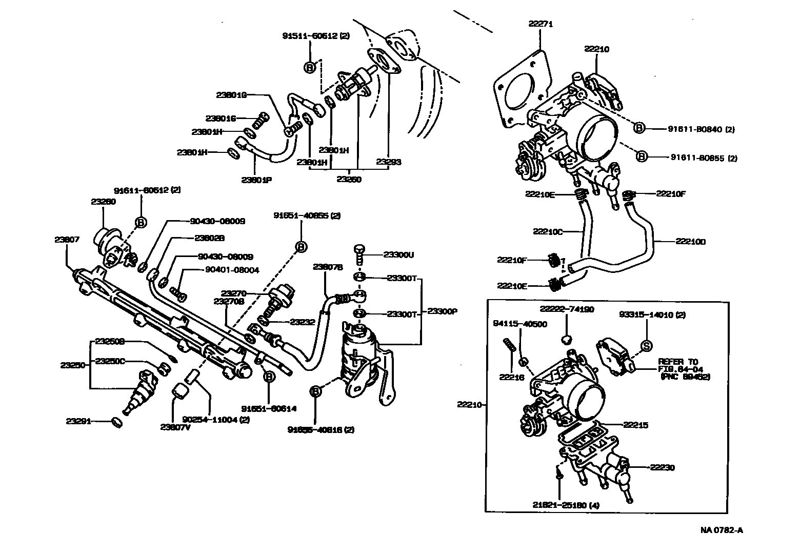 Toyota CAMRY 燃油喷射系统 EPC diagram — NA0782A