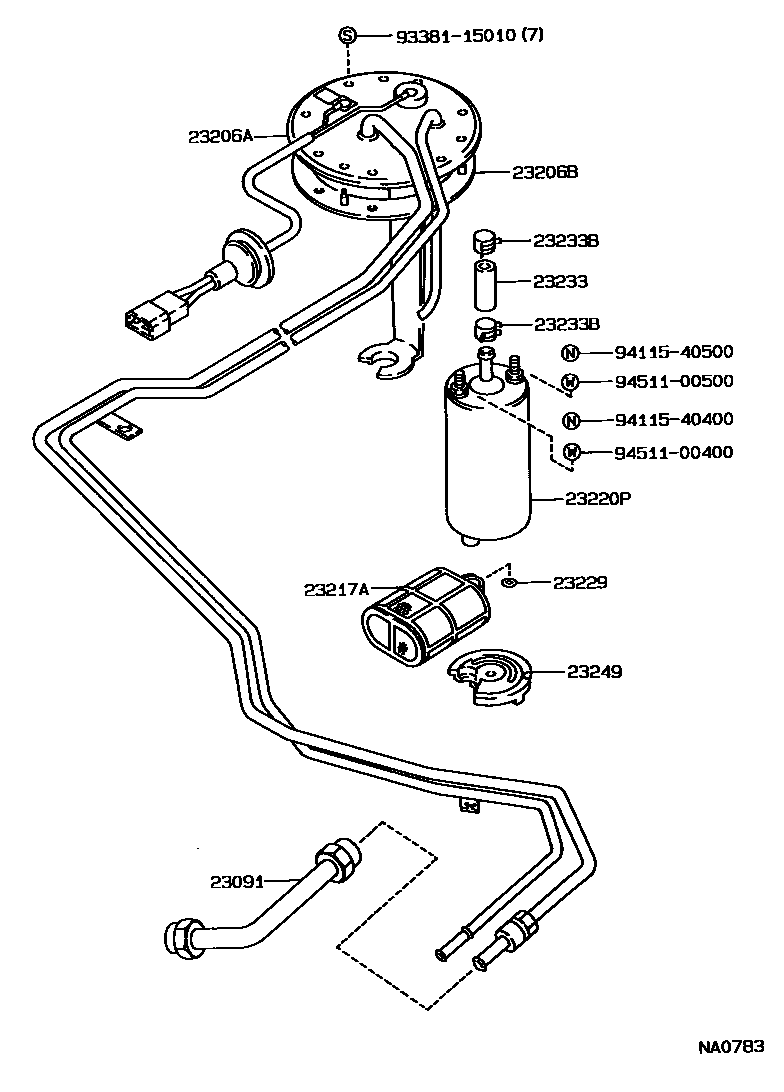 Toyota CAMRY 燃油喷射系统 EPC diagram — NA0783