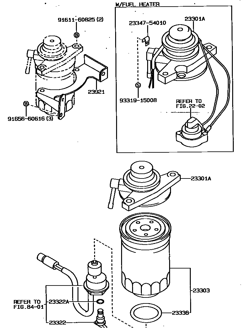 Toyota CAMRY fuel filter EPC diagram — NA0967