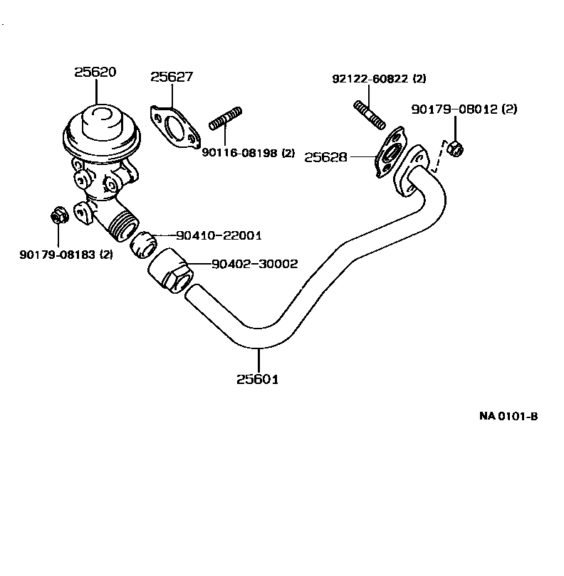 Toyota CAMRY 废气再循环系统 EPC diagram — NA0101B