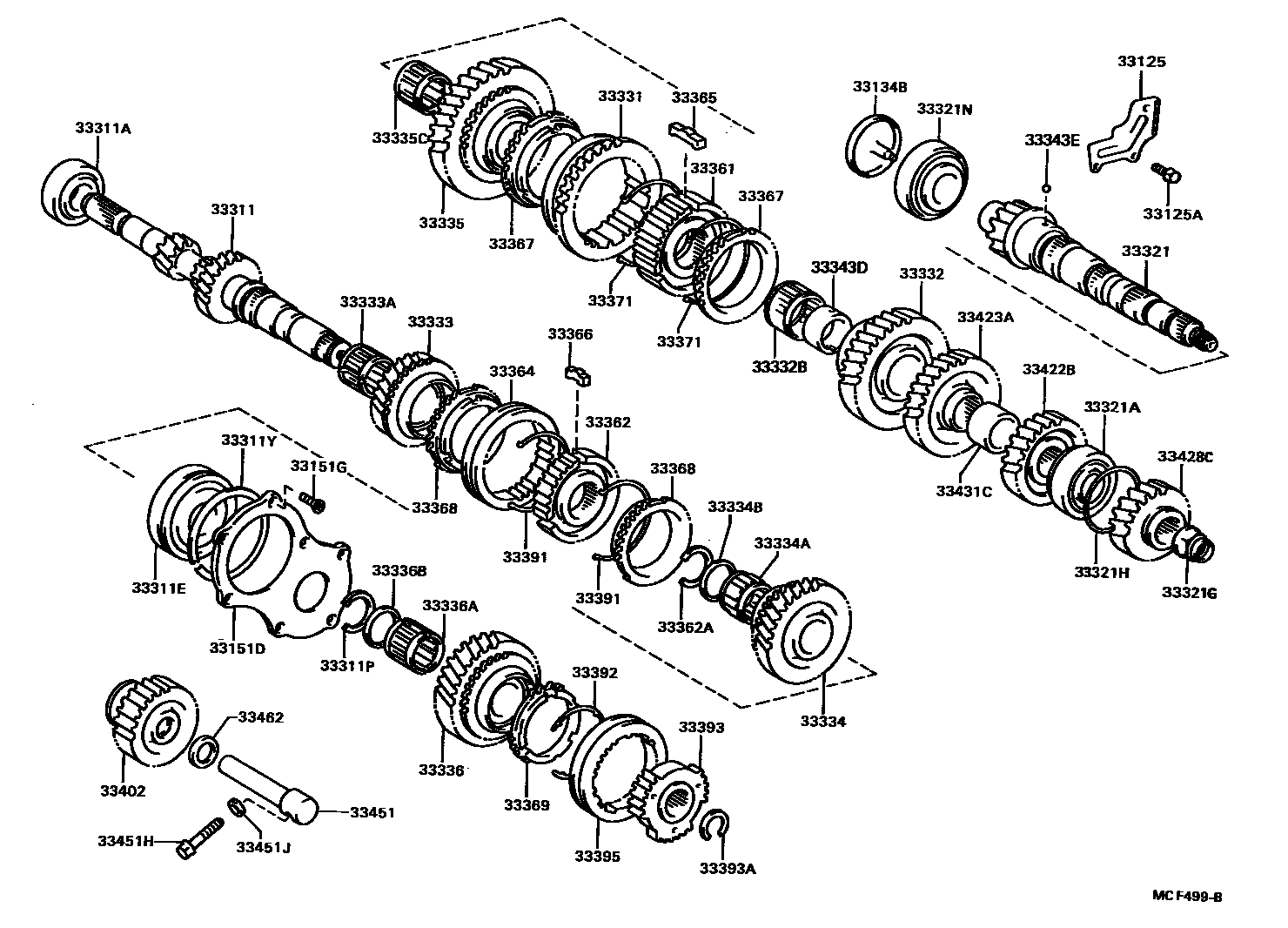 Toyota CAMRY 变速器齿轮(MTM) EPC diagram — MCF499B