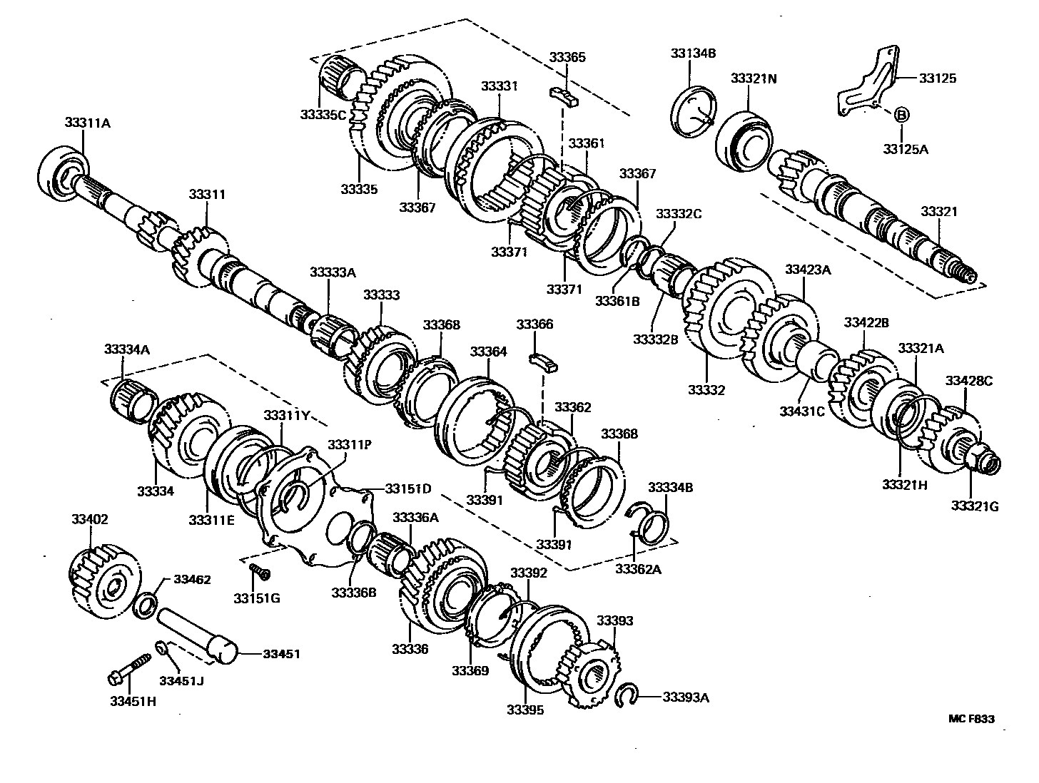 Toyota CAMRY 变速器齿轮(MTM) EPC diagram — MCF833