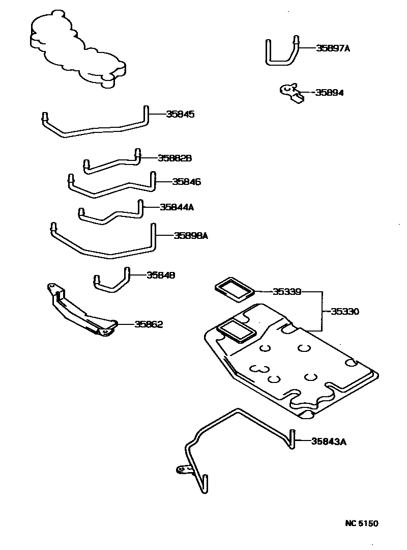 Toyota CAMRY 阀体和滤油网(ATM) EPC diagram — NC5150