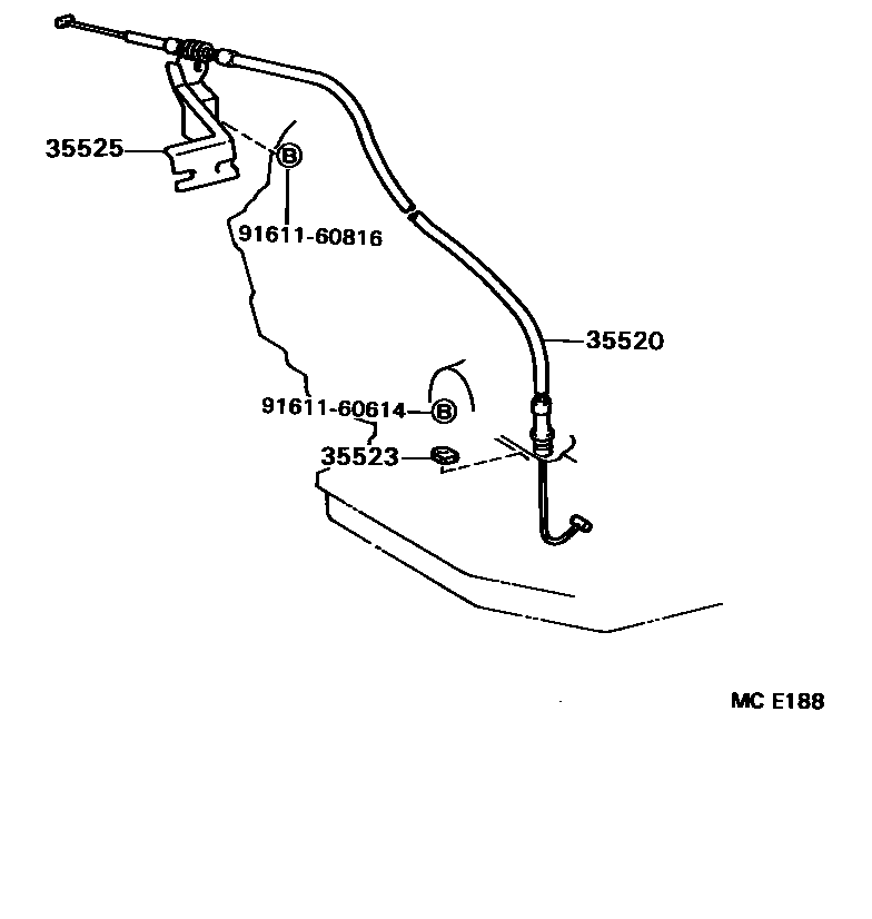 Toyota CAMRY 节气阀连杆和阀杆(ATM) EPC diagram — MCE188