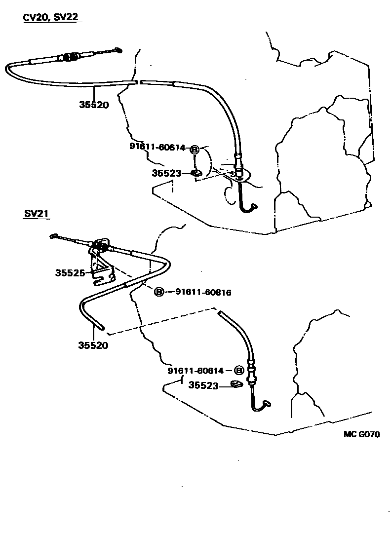 Toyota CAMRY 节气阀连杆和阀杆(ATM) EPC diagram — MCG070