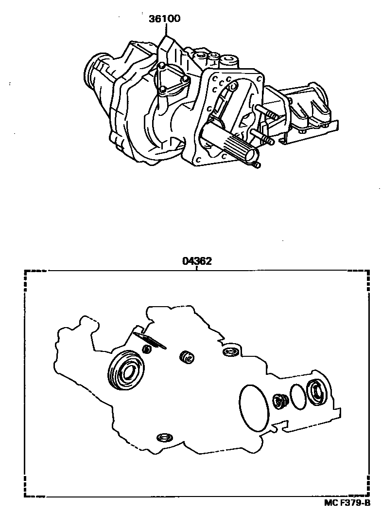 Toyota CAMRY Transfer Assembly & Gasket Kit EPC diagram — MCF379B