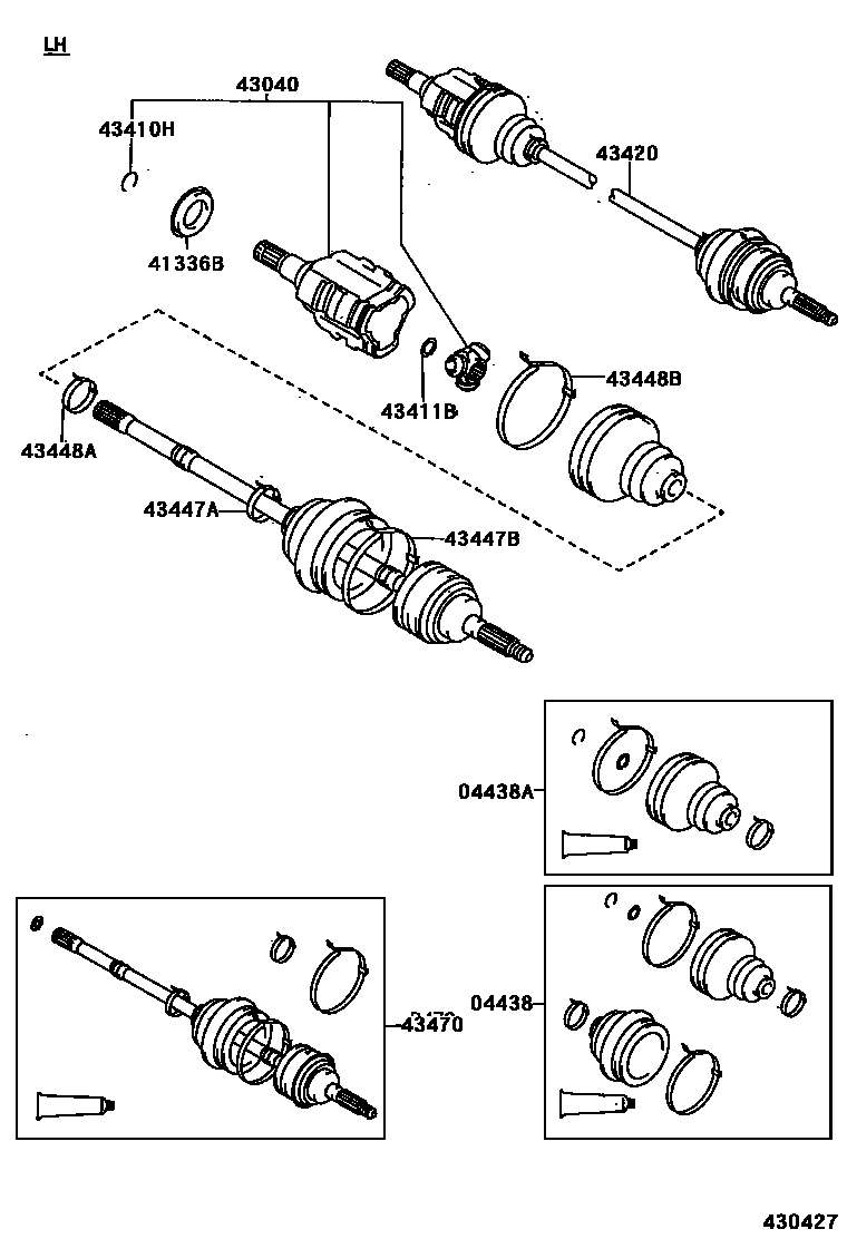 Toyota CAMRY Front Drive Shaft EPC diagram — 430427