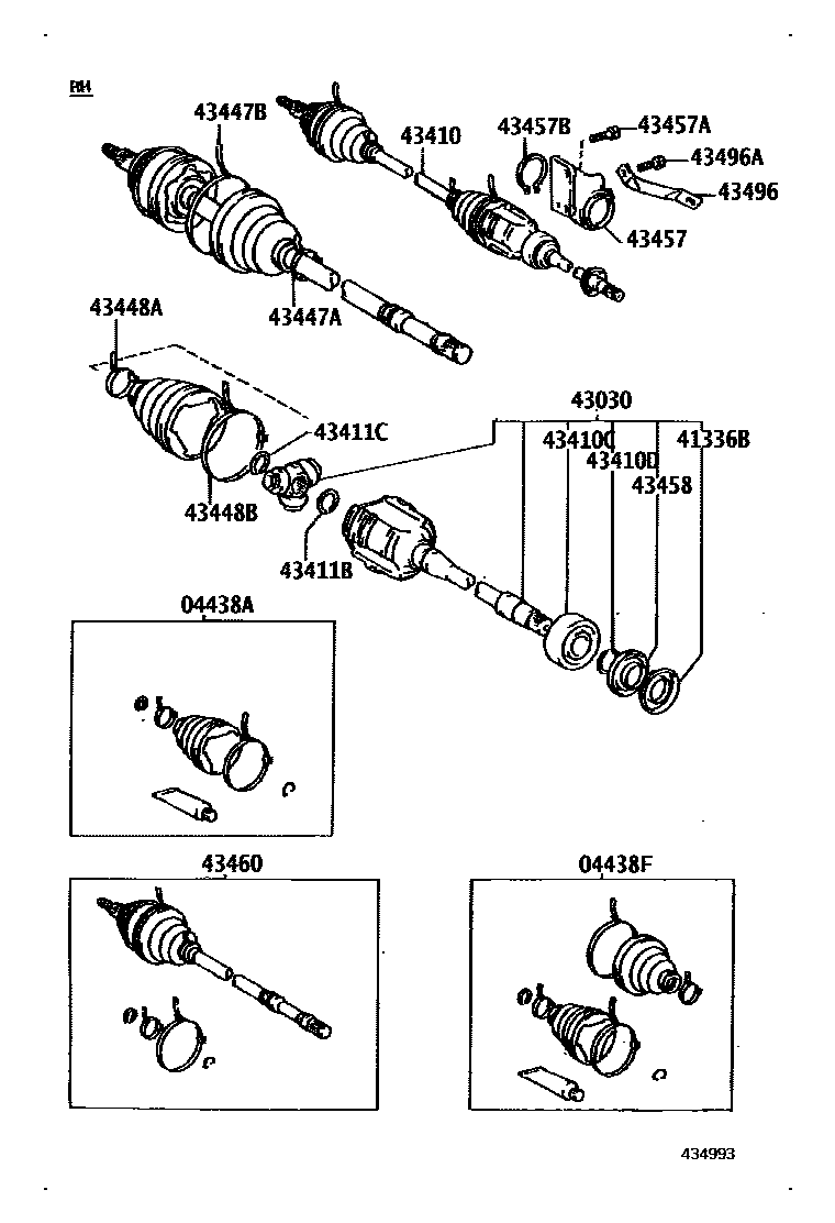 Toyota CAMRY Front Drive Shaft EPC diagram — 434933