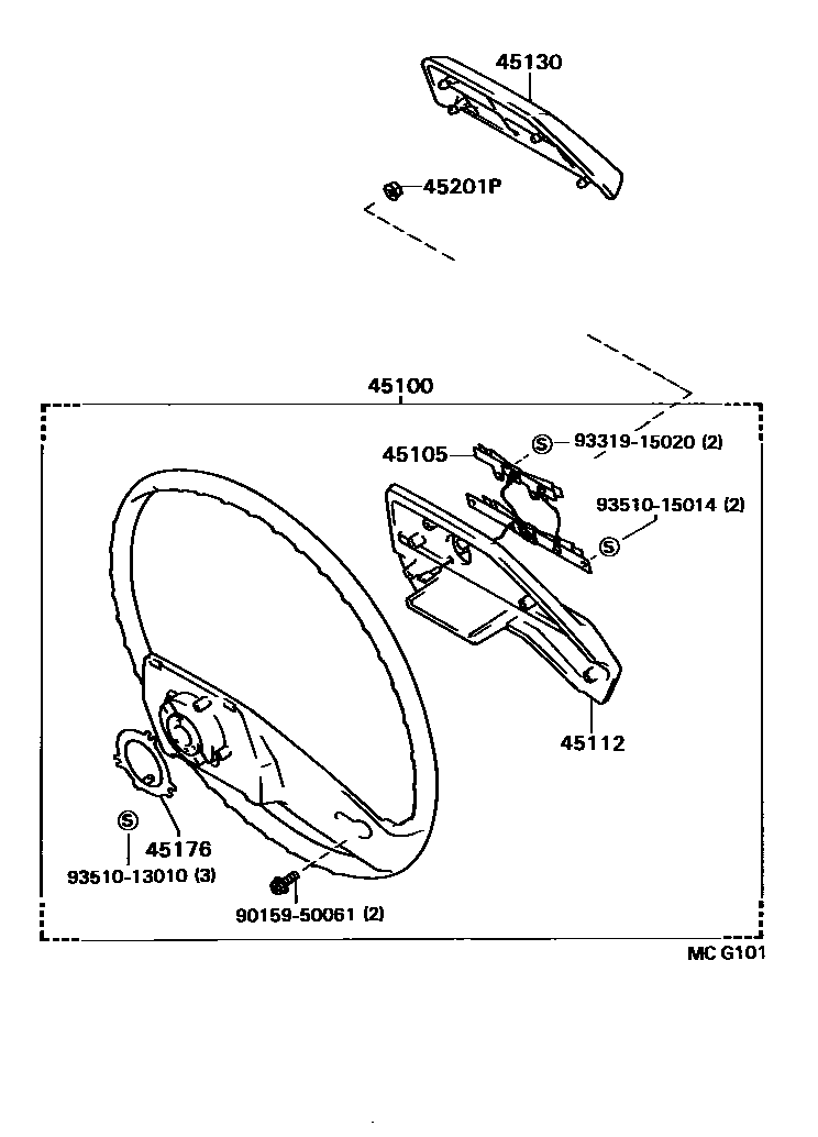 Toyota CAMRY Steering Wheel EPC diagram — MCG101