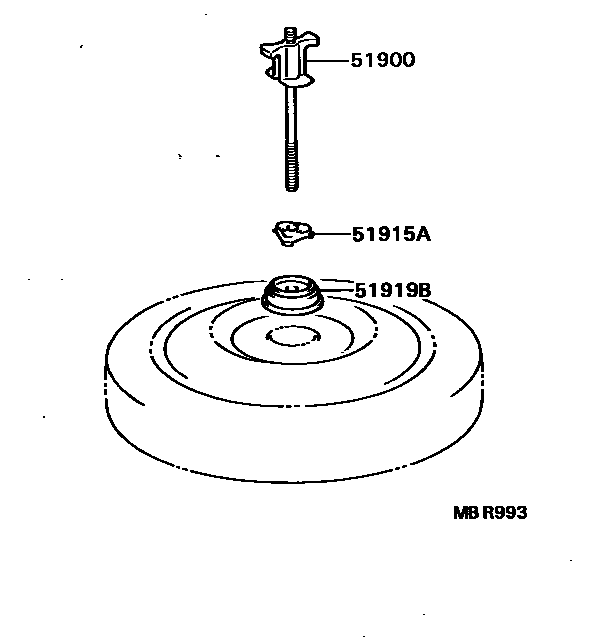 Toyota CAMRY Spare tire rack EPC diagram — MBR993