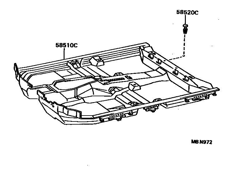 Toyota CAMRY 地板垫和地毯 EPC diagram — MBN972
