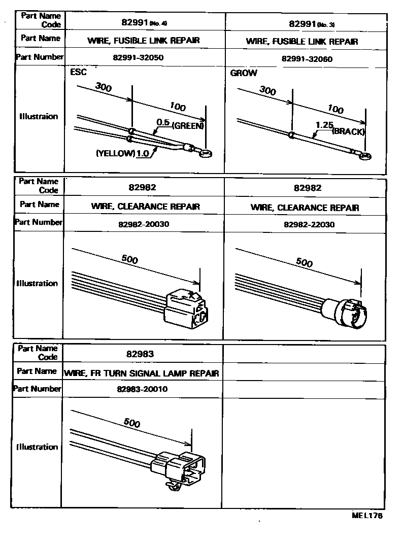 Toyota CAMRY 线束和卡夹 EPC diagram — MEL176