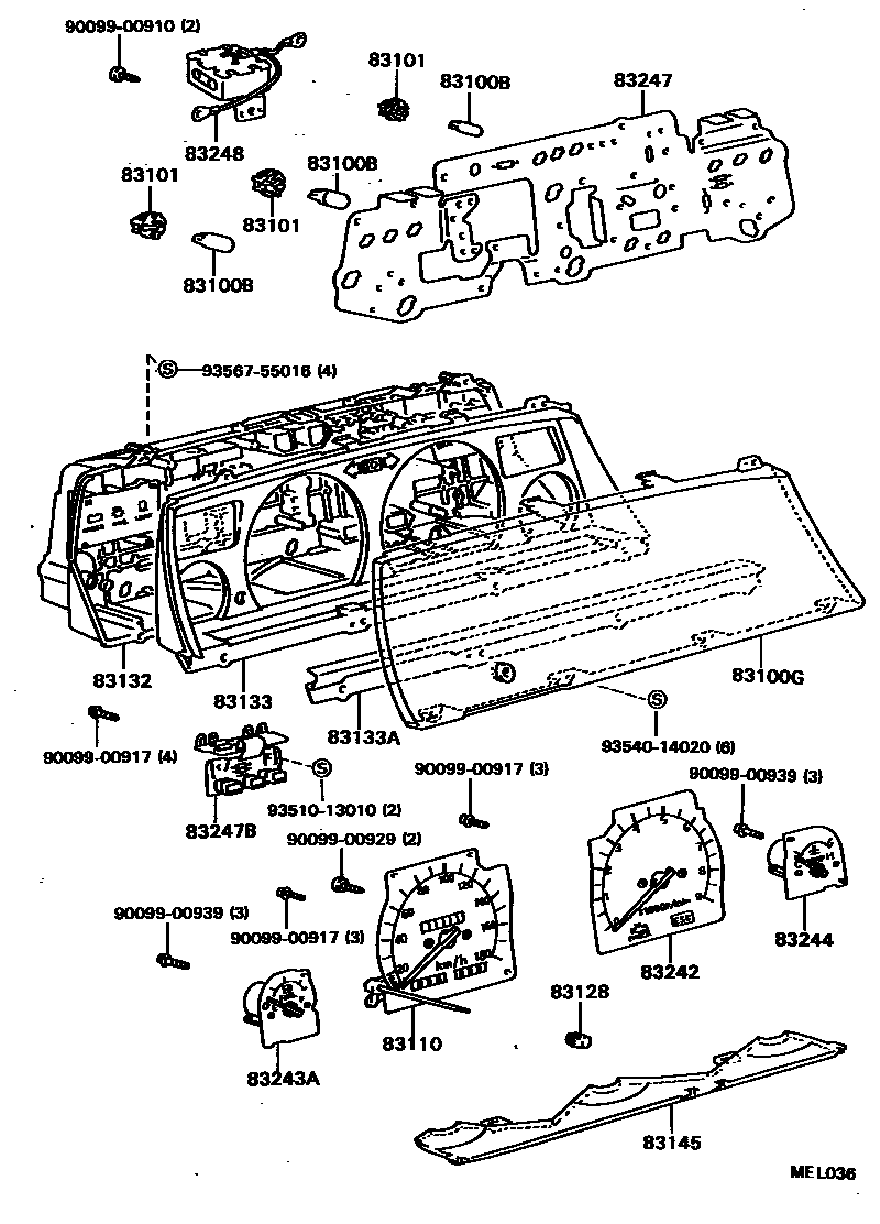 Toyota CAMRY 仪表 EPC diagram — MEL036