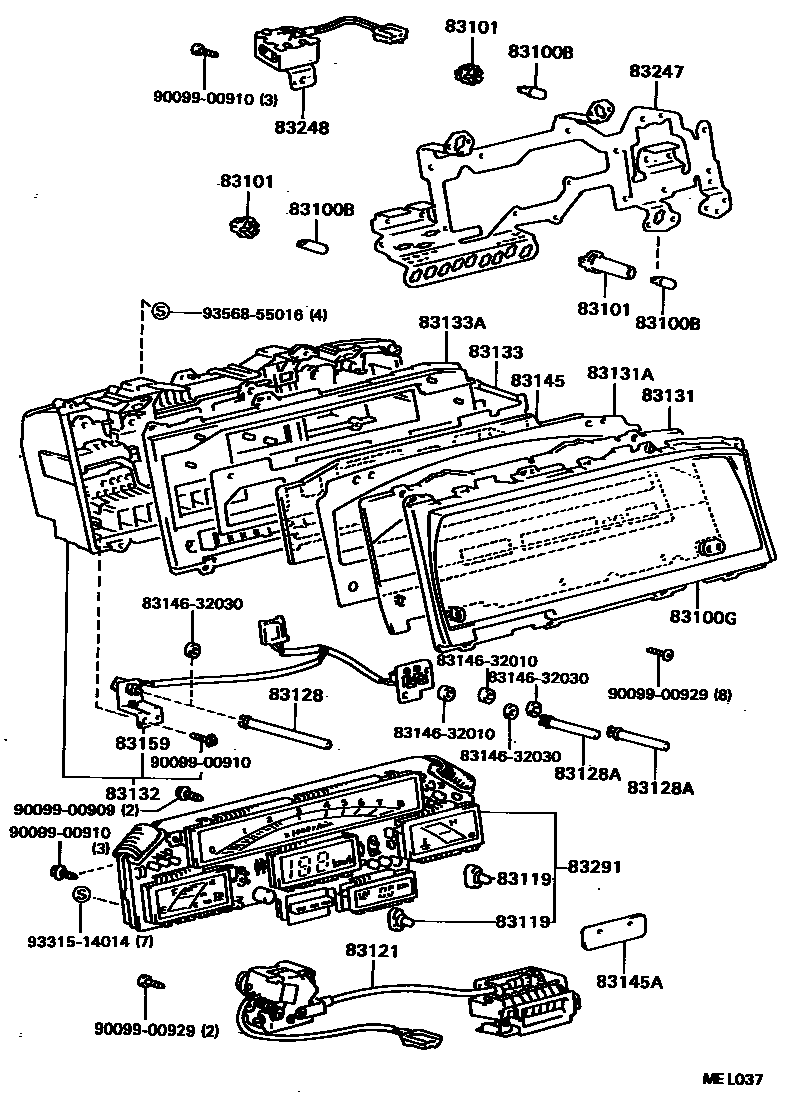 Toyota CAMRY 仪表 EPC diagram — MEL037