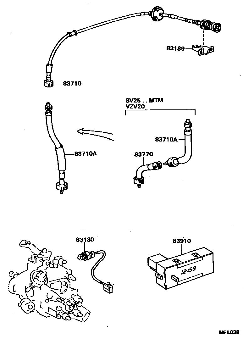 Toyota CAMRY 仪表 EPC diagram — MEL038