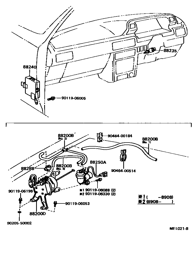 Toyota CAMRY 巡航控制(自动行驶) EPC diagram — MEL021B