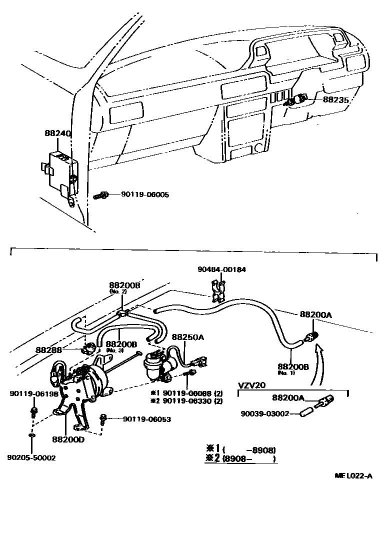 Toyota CAMRY 巡航控制(自动行驶) EPC diagram — MEL022A