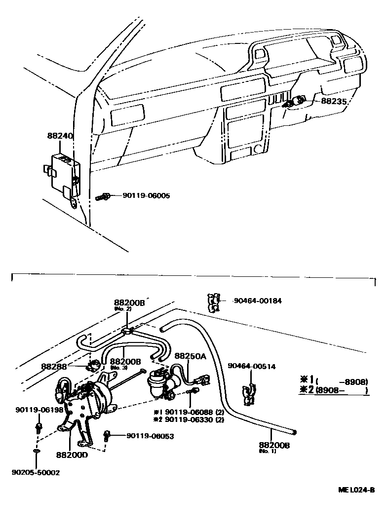 Toyota CAMRY 巡航控制(自动行驶) EPC diagram — MEL024B