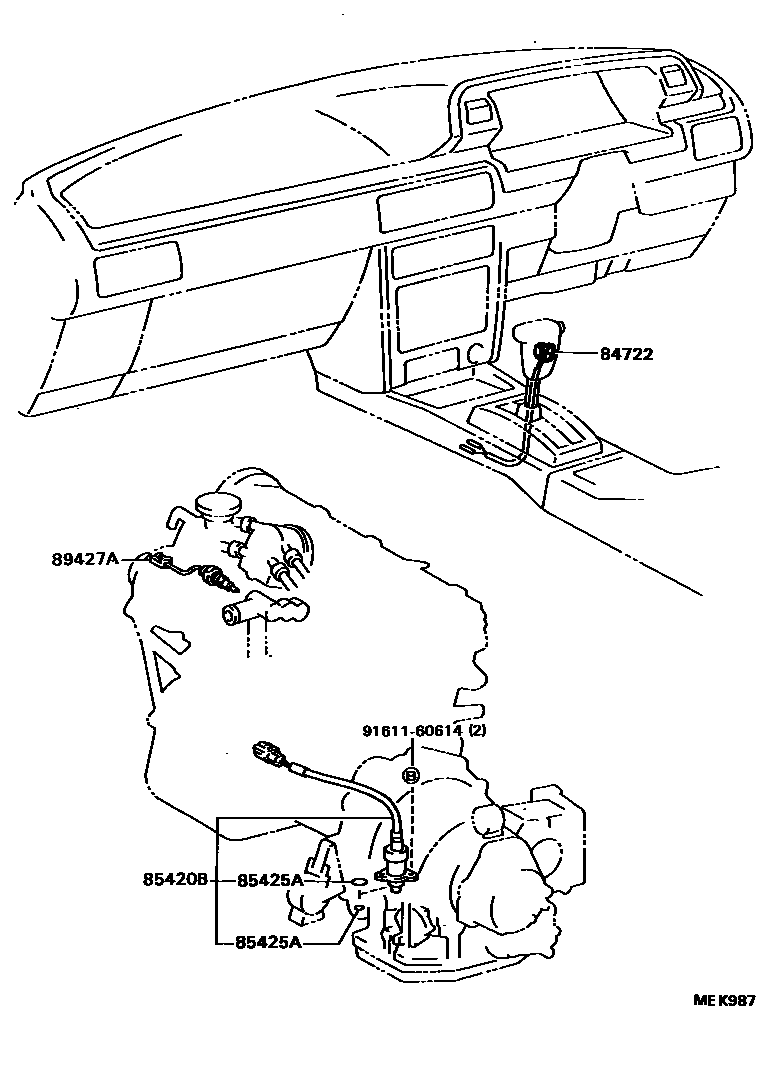Toyota CAMRY 超速档和电子控制变速器 EPC diagram — MEK987