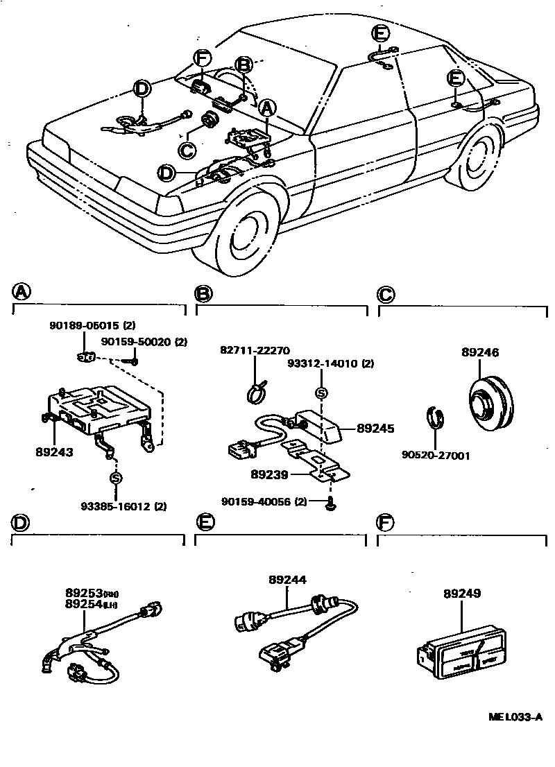 Toyota CAMRY 电子调节悬架 EPC diagram — MEL033A
