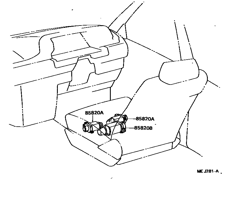 Toyota CAMRY 座椅电机和座椅加热器 EPC diagram — MEJ281A